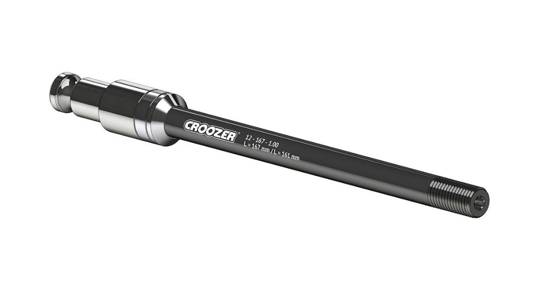 Croozer Steckachskupplung 12x1.00 XL 167/161 mm mit Click & Crooz Adapter Spacer