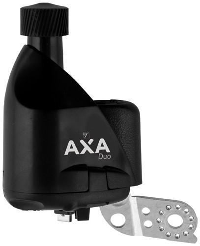 Fahrraddynamo AXA Duo 2+2 Anschlüsse Rechtsanbau schwarz Kunststofflaufrolle