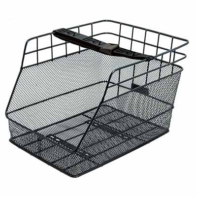 Fahrradkorb BRN Cargo schwarz Größe L mit Gurt 40x28x28 cm Gepäckträgerkorb