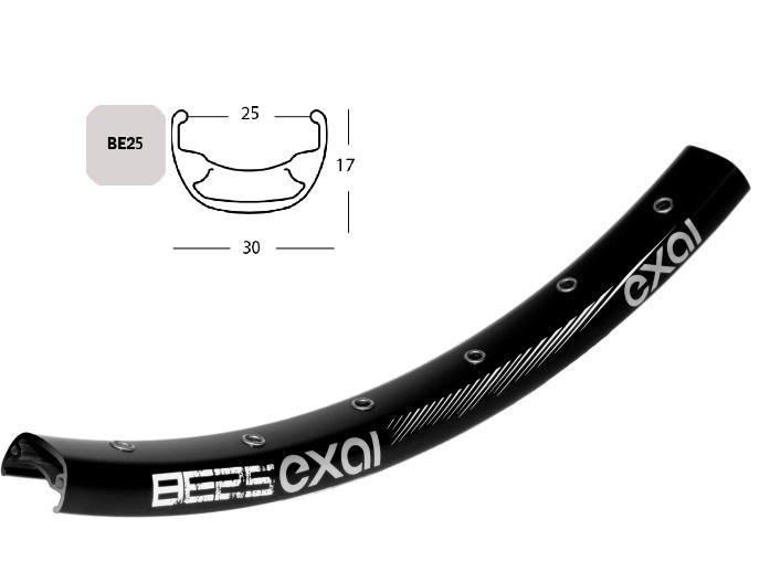 Felgenring EXAL BE25 Disc 36Loch schwarz 584-25 27.5x2.215 Zoll 6,5mm VL Aluminium
