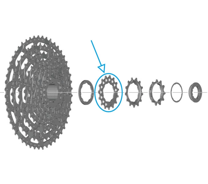 Shimano Ersatzteil Zahnkranz Ritzel CS-LG600-11fach 15T 15 Zähne Linkglide Cues