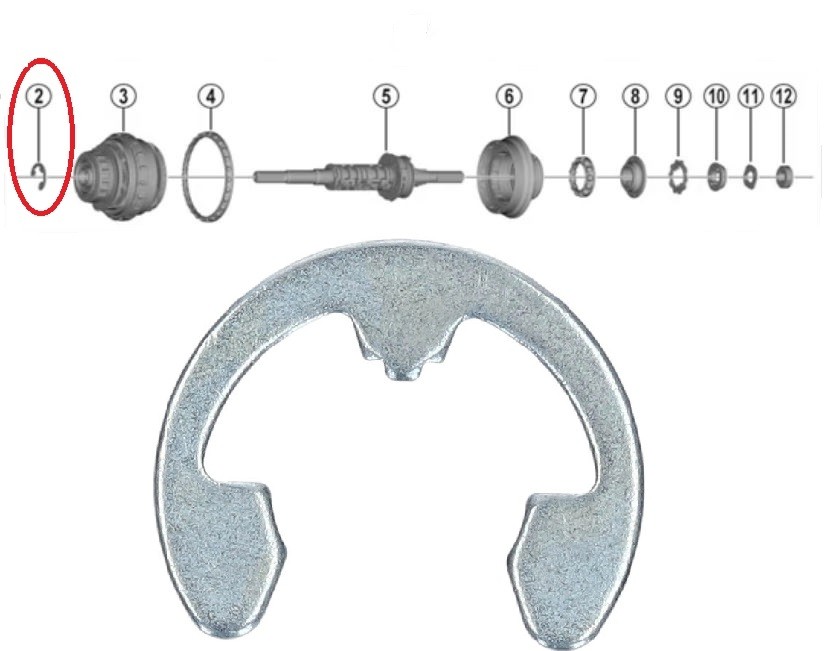Shimano Stoppring Stopp-Ring für SG-C7050 SG-C7000 Getriebe Nabe 12 x 1.3 mm