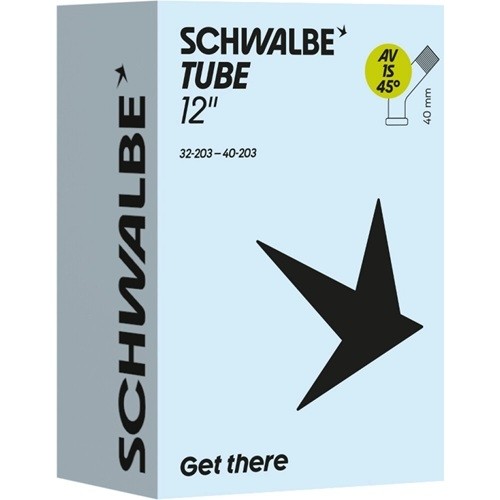 Schwalbe Schlauch AV1S 45 Grad 40mm Ventil 12 Zoll 32/40-203 Laufrad Fahrrad