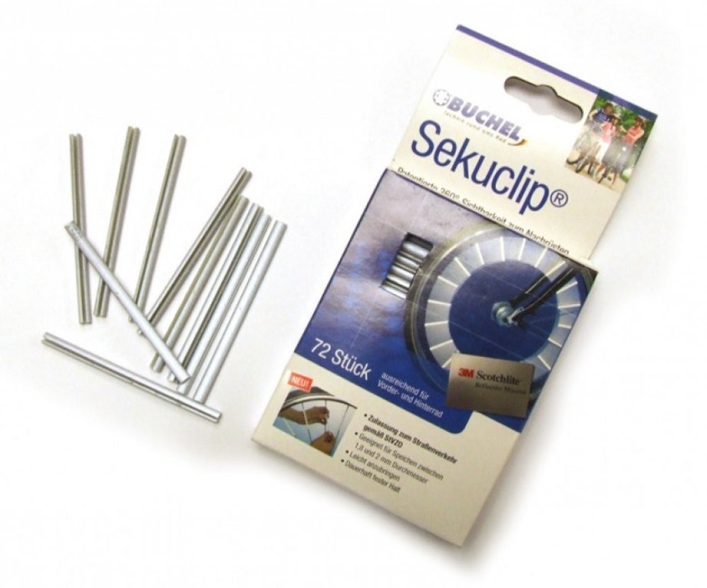 Büchel Speichenstrahler Sekuclip für Speichen 72er Pack silber clipbar