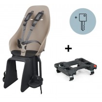 Urban Iki Gepäckträgerkindersitz Fahrrad mit Adapter beige schwarz abschließbar TaKe