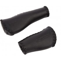Ergotec Fahrradgriffe Monaco Leder schwarz lang kurz 135 / 92 mm Stopfen Nabenschaltung