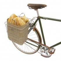 Fahrradkorb Einkaufskorb Transport Metall Shopping Tragegriff stabil silber