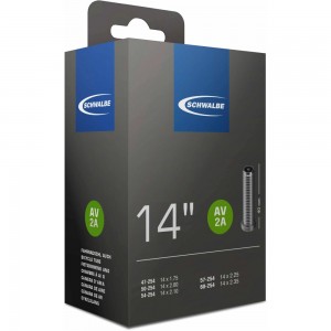 Schwalbe Fahrradschlauch AV2A 40mm 14x1.75-2.35 Zoll 47 bis 60mm Breite 47/60-254 Schrader