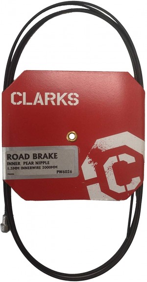 Clarks Innenbremszug Stahl teflonbeschichtet 1.5x2000mm Birnennippel Rennrad schwarz