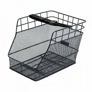 Fahrradkorb BRN Cargo schwarz Größe M mit Gurt 36x34x28 cm Gepäckträgerkorb