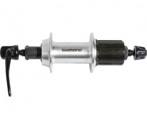 Shimano Hinterradnabe TX500 32 Loch Schnellspanner 8fach 9fach 135mm silber