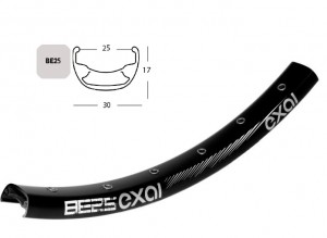 Felgenring EXAL BE25 Disc 36Loch schwarz 599-25 26 Zoll 6,5mm Ventilloch Aluminium