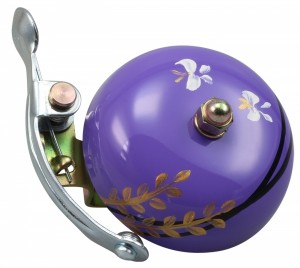 Crane Bell Co. Suzu Fahrradklingel Glocke Retro handpainted handbemalt CHOU lila