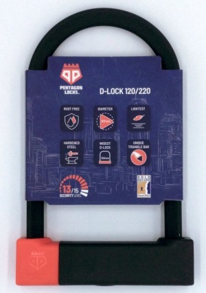PentagonLocks D-Lock U Lock Bügelschloss sicher robust Typ 120/220 schwarz-rot