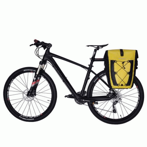 Rockbros Fahrradtasche Gepäckträgertasche Gepäck wasserdicht gelb schwarz 20 L